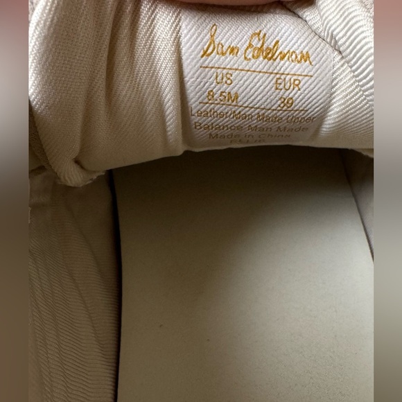 Women’s Sam Edelman Beige Leather Sneakers Size 8.5 - Picture 6 of 6